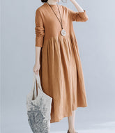 Women Loose Solid Color Dress